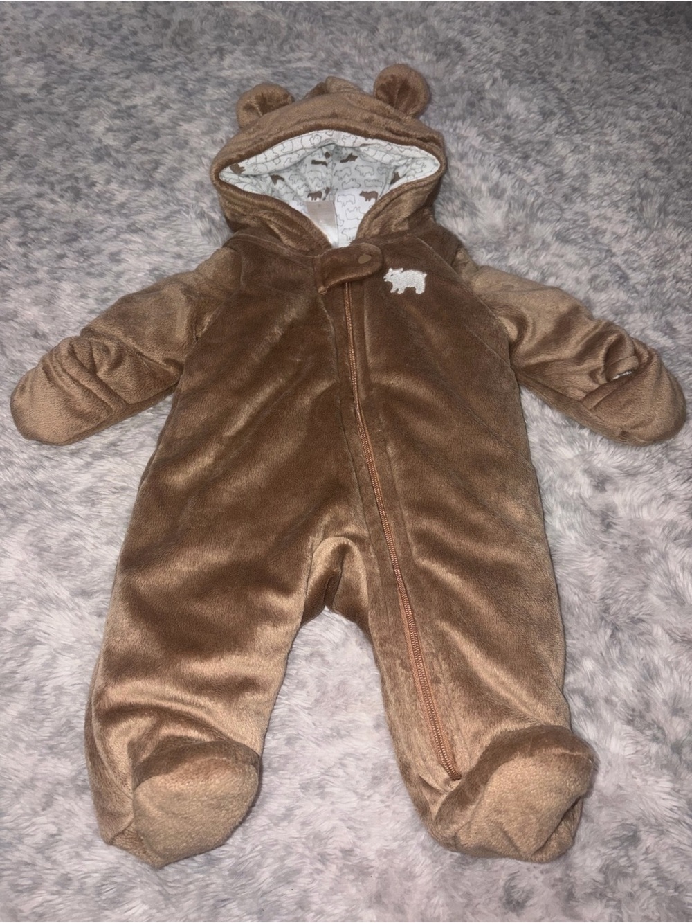 Baby Bear Fleece One Piece Snow Suit Simple Joys by Carter's NB